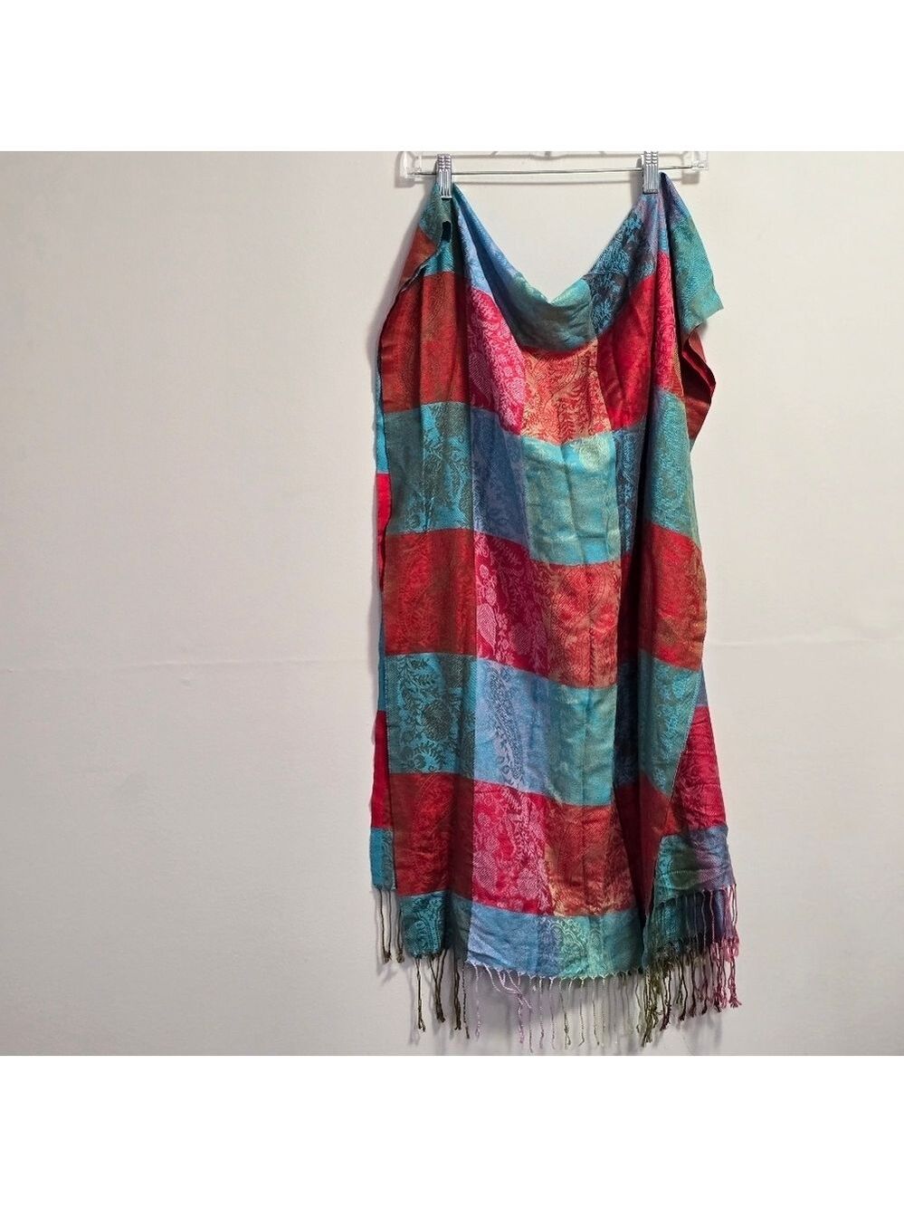 Pashmina Colorful Striped Shawl with Fringe